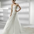 Designer appliques beads wedding dress V0057