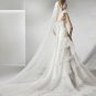Designer one-shoulder ruffle wedding dress V0058
