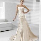 Designer ivory ruffle elegant wedding dress V0061