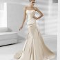 Designer ivory ruffle elegant wedding dress V0061