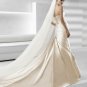 Designer ivory ruffle elegant wedding dress V0061