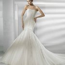 Hot sale mermaid appliques wedding dress V0063
