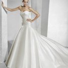 Hot sale appliques satin wedding dress V0069