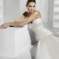 Hot sale appliques satin wedding dress V0069
