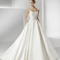 Cap sleeve ball gown beading wedding dress V0073