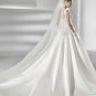 Cap sleeve ball gown beading wedding dress V0073