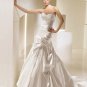 Satin appliques designer sexy wedding dress V0081