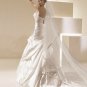 Satin appliques designer sexy wedding dress V0081