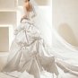 Satin appliques designer sexy wedding dress V0082