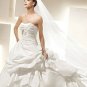 Satin appliques designer sexy wedding dress V0082
