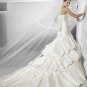 Satin hand flower elegant designer sexy wedding dress V0084