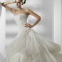 Organza appliques elegant designer A-linewedding dress V0085