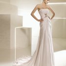Crystal elegant designer A-line wedding dress V0105
