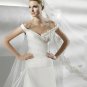 Cap sleeve appliques chiffin A-line wedding dress V0088