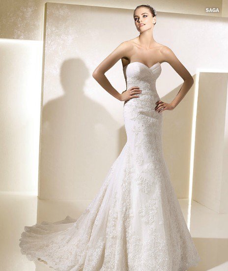 Lace Appliques Sweetheart A Line Wedding Dress V0089 1403