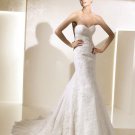 Lace appliques sweetheart A-line wedding dress V0089