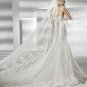 Cap sleeve sweetheart A-line wedding dress V0090