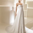 chiffin ruffle elegant wedding dress V0097