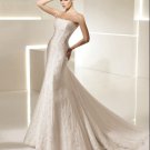 Beadings lace appliques wedding dress V0099
