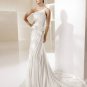 One-shoulder chiffin beading wedding dress V0101