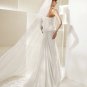 One-shoulder chiffin beading wedding dress V0101