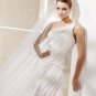 One-shoulder chiffin beading wedding dress V0101