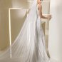 V-neck chiffin ruffle wedding dress V0102