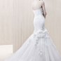 Handmade flower lace tulle wedding dress E0002