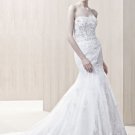 Appliques organza mermaid beading wedding dress E0005