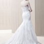 Appliques organza mermaid beading wedding dress E0005