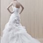 Hand made flower organza A-line tulle wedding dress E0009