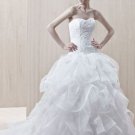 Organza A-line appliques wedding dress E0011