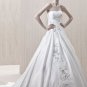 appliques satin ball gown sweetheart wedding dress E0014