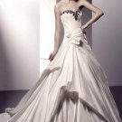 Sweetheart designer satin appliques wedding dress S0001