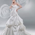 Handmade flower designer satin wedding dress S0002