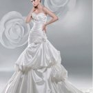 Hot sale handmade flower designer satin wedding dress S0006