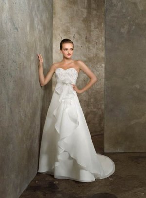 Hot sale elegant designer A-line chiffin wedding dress S0014
