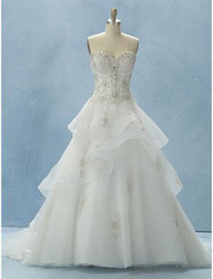 Hot sale designer A-line beading real sample wedding dress S0018