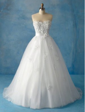 A-line appliques real sample wedding dress S0021