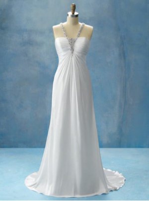 A-line crystal real sample wedding dress S0022