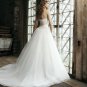 A-line appliques designer organza beaded wedding dress S0030
