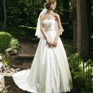 A-line designer crystal satin elegant wedding dress S0037