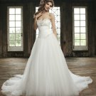 A-line designer crystal organza elegant wedding dress S0038