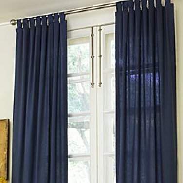 82" X 84" WENDY TAB TOP-2 PANEL SET- CHARCOAL BLUE