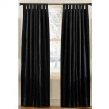 82" X 72" WENDY TAB TOP-2 PANEL SET- BLACK-100% COTTON SAILCLOTH