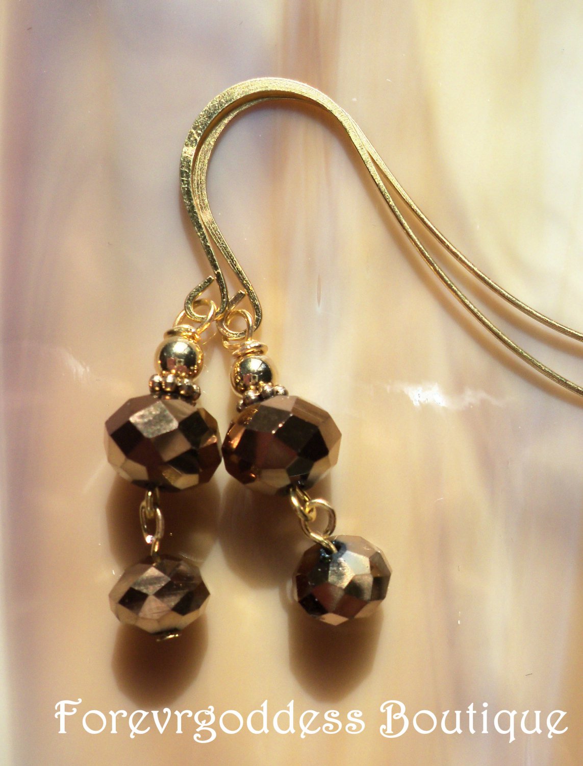 Gold matte rondelle dangle