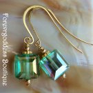 Green crystal square and gold