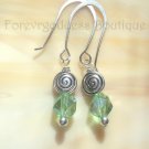 Green crystals with Swirl earrings