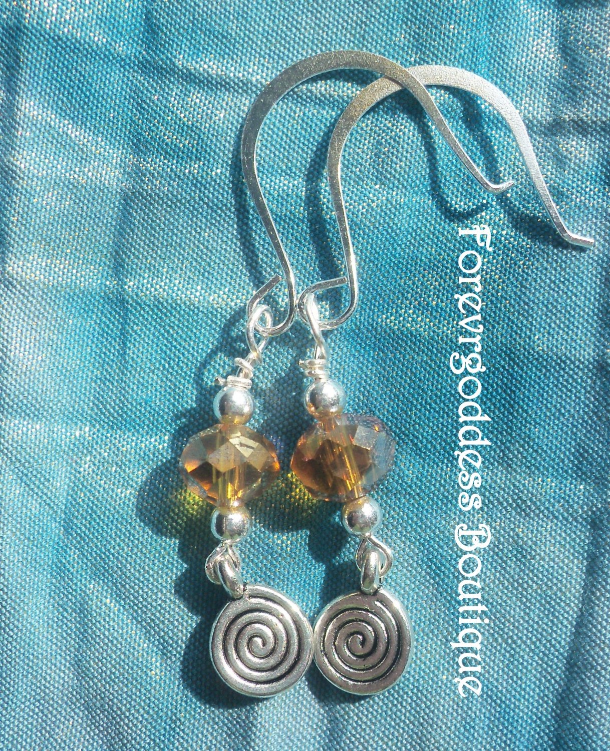 Yellow crystals and Swirl earrings