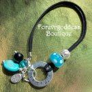 Blessed Be/Turquoise Leather Bracelet